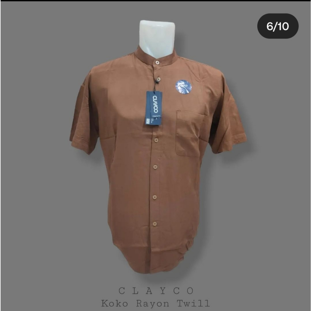 Baju Koko Pria Tangan Pendek_koko coklat moccha_koko pria