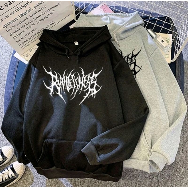 Sweater Hoodie PRIA DEWASA Size M L XL XXL/ Switer Dewasa Laki Laki BLACK METAL / BAHAN FLECE PREMIU
