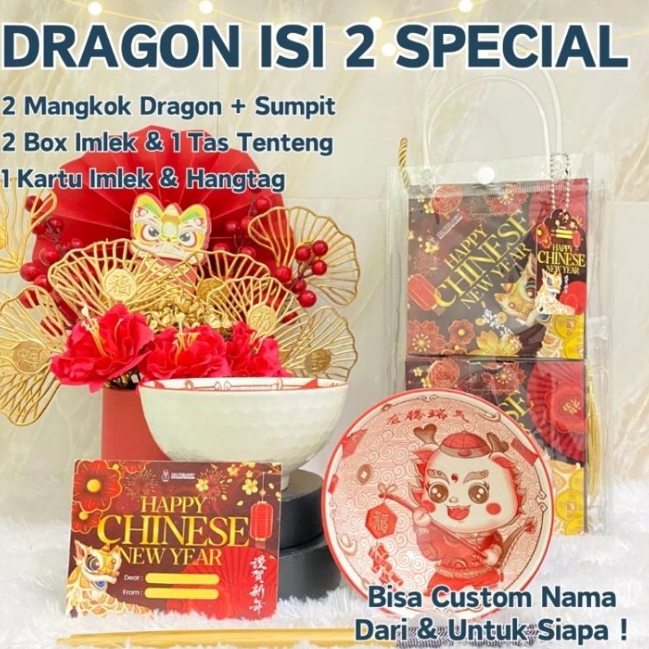

HOT Hampers Mangkok Imlek Shio Naga Set Chinese New Year CNY Sincia Souvenir Mug Cangkir Gelas Gift Kado Unik