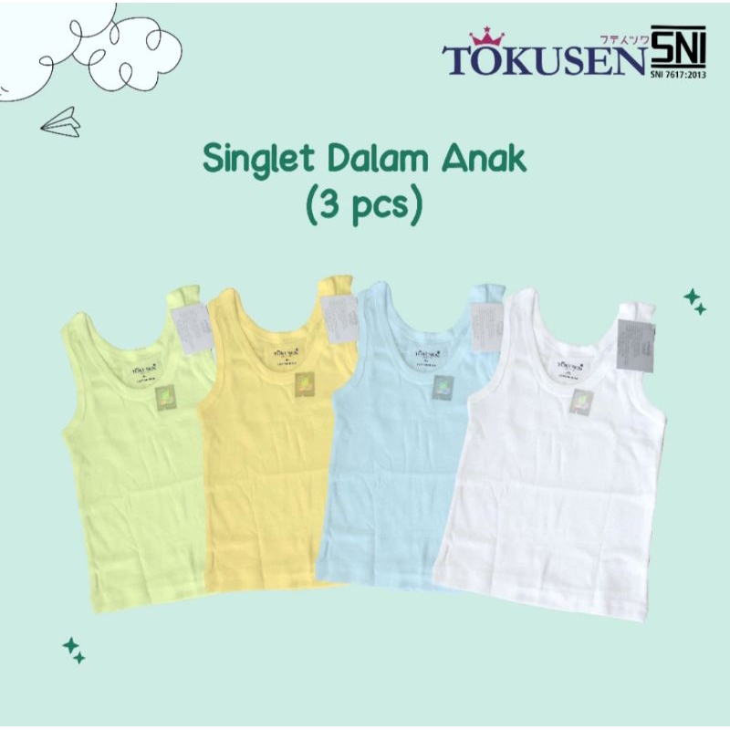 Kaos Dalam Anak Tokusen Singlet SNI Pakaian Dalaman Premium Kutang Oblong Bayi Cowok Cewek