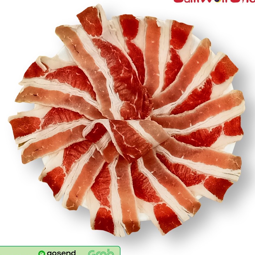 

PROMO SALE US BEEF SLICE FRESH 1 KG DAGING SAPI IRIS SHORTPLATE YAKINIKU YOSHINOYA SHABU RICEBOWL