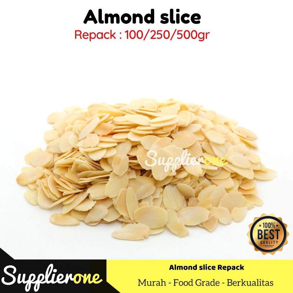 

TERBARU Kacang Almond Slice Mentah Iris Premium Quality Import Australia 5GR 25GR 1GR