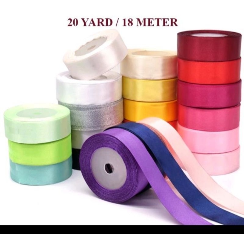 

[ 1 ROLL ] Dijual Pita Satin ukuran 2cm dan 1.25cm