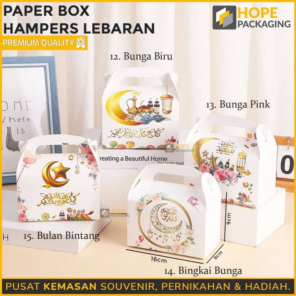 

Box Lebaran / Paperbox Hampers Lebaran / Kotak Snack Seri Lebaran / Gift Box Kue Nastar