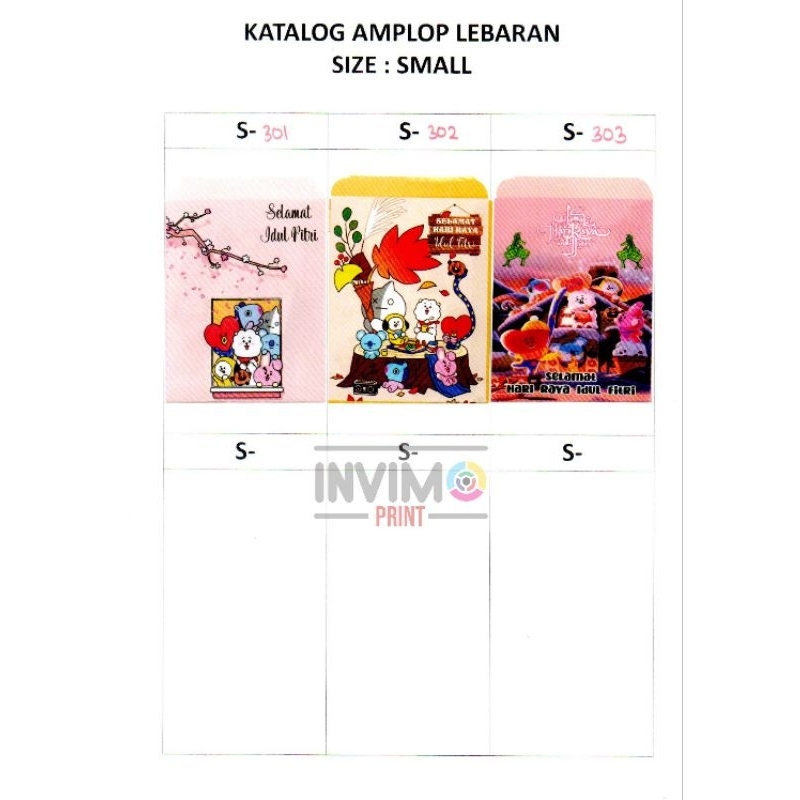 

AMPLOP LEBARAN SMALL (BT21)