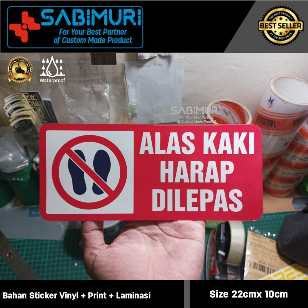 

Stiker Vinyl - Sign Alas Kaki Harap Di lepas