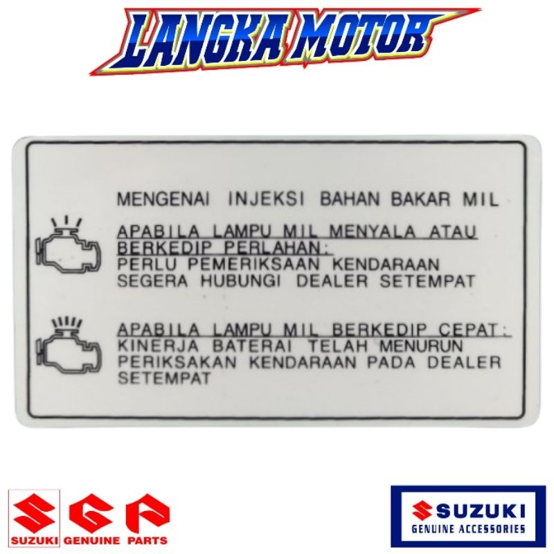 ORI SGP Stiker Lampu MIL Fi Suzuki Nex Lets Address Avenis Burgman Smash Shooter