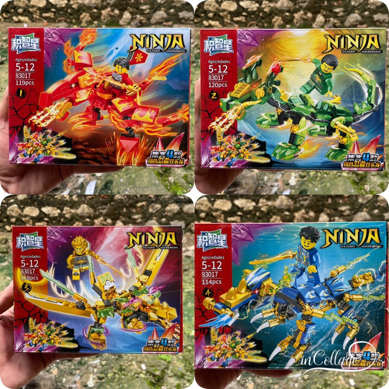 Mainan edukasi anak balok susun ninjago dragon 4in1 ninja dragon master of spinjitzu kai lloyd Golde