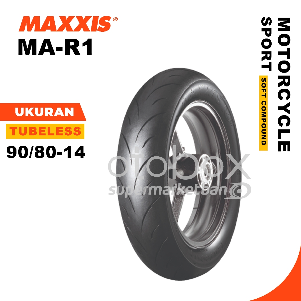 Ban Luar Motor Maxxis MAR1 Ukuran 90/80-14 Ring 14 Tubeless Ban Soft Compound