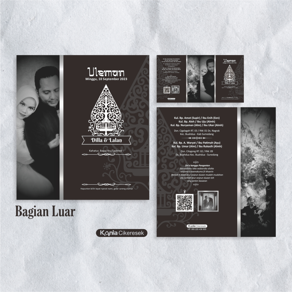 UNDANGAN PERNIKAHAN MURAH MEWAH ELEGAN GLOSSY BW - UNDANGAN BAHASA SUNDA - UNDANGAN BAHASA JAWA