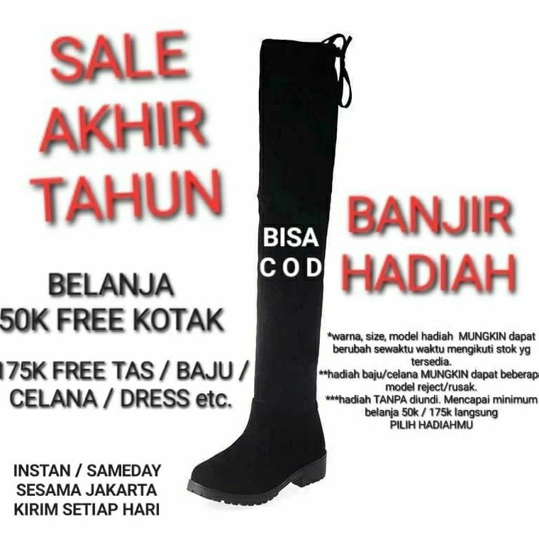 Siap Kirim WINTER BOOTS PANJANG SELUTUT B25 IMPORT WANITA ALA KOREA PREMIUM
