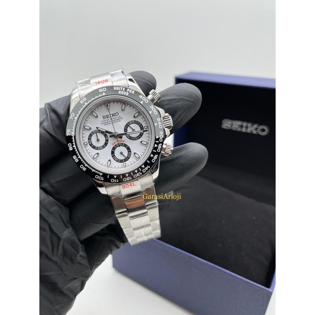 Seiko Mod Daytona White VK63