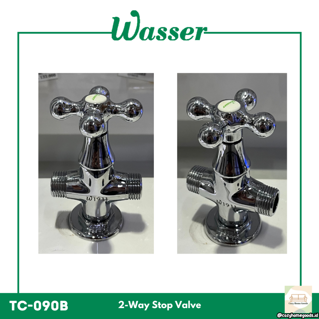 Stop Kran 2 Cabang - Wasser TC 090B / TL 090  -  Shower Valve - Stop Kran Shower - Keran Air