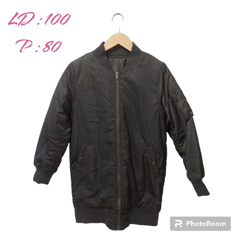 Jaket bomber bulang bulu angsa army winter