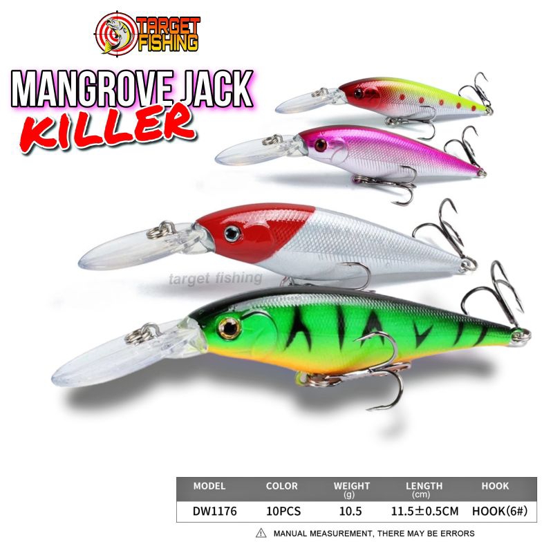 Minnow MJ Killer Lidah Panjang 10gram - Umpan Casting Muara untuk Mangrove Jack