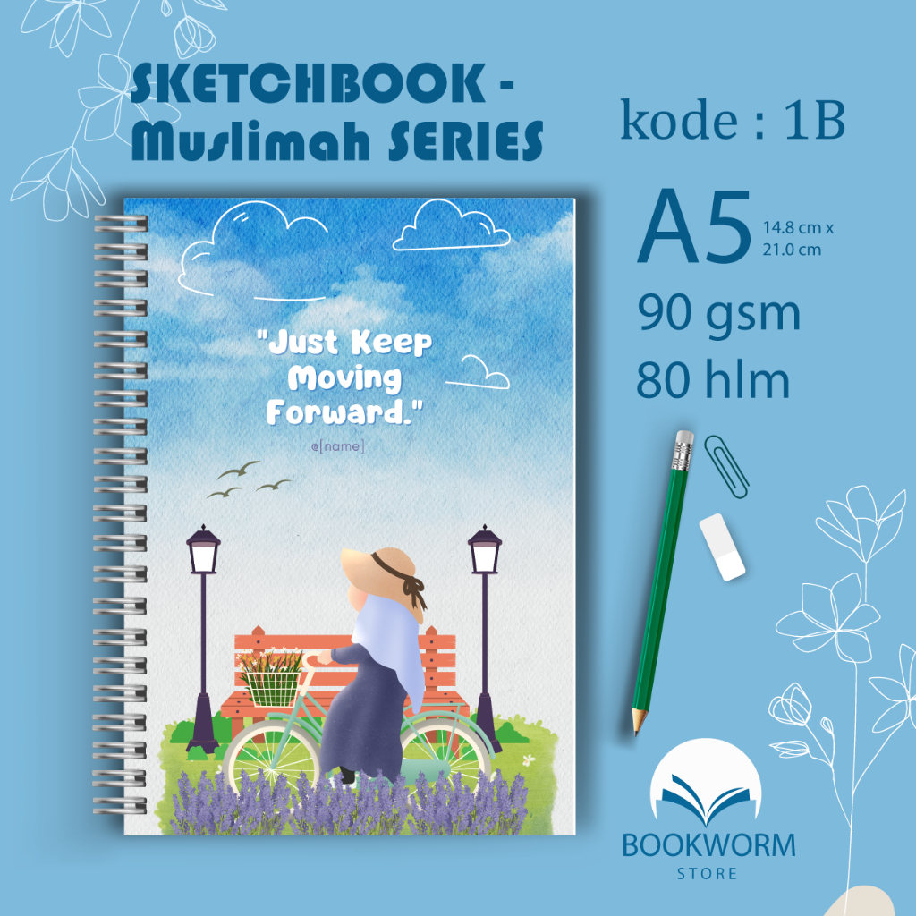 

SKETCHBOOK Custom A5 - Muslimah Series | Gratis Nama Sendiri / Pasangan | Bookpaper 90 gsm (tebal) | 80 hlm | Cover TEBAL