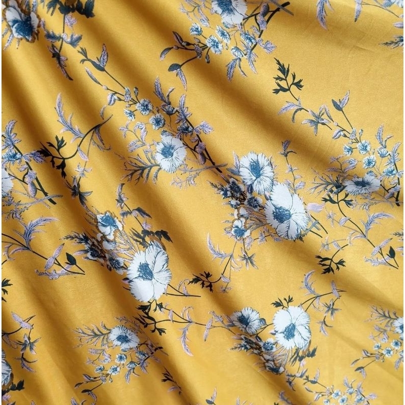 kain maxmara silk motif bunga bahan satin silk