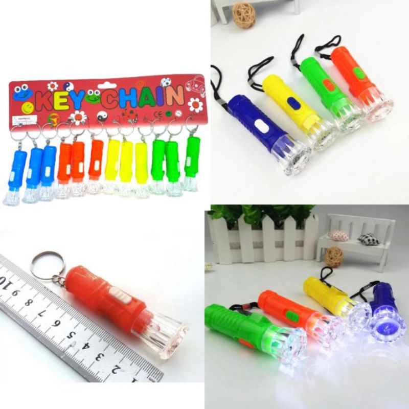 Gantungan Kunci Senter Mini LED Senter Mini Warna Warni