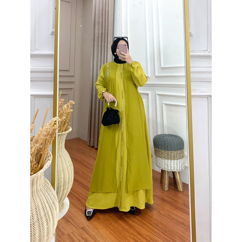 SUN.HI - MARWAH GAMIS Abaya  MUSLIMAH DRESS LAYER MODEL TERBARU / MAXI DRESS WANITA BUSANA MUSLIM SY