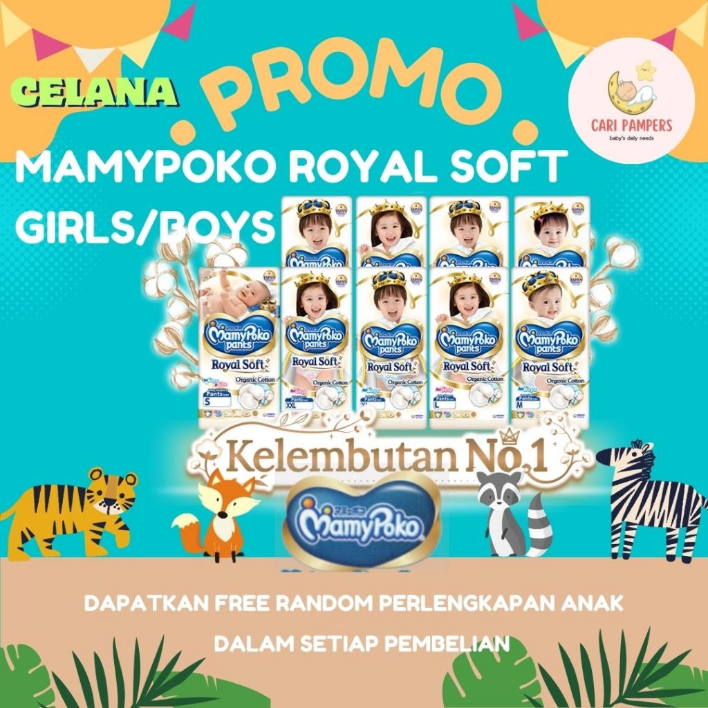 MAMYPOKO PANTS ROYAL SOFT BOYS & GIRLS