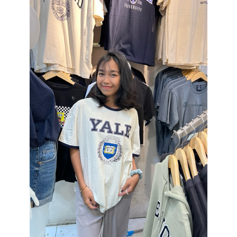 Yale Oversize Printed Tshirt Katun Adem Limited Ukuran (S-3XL)