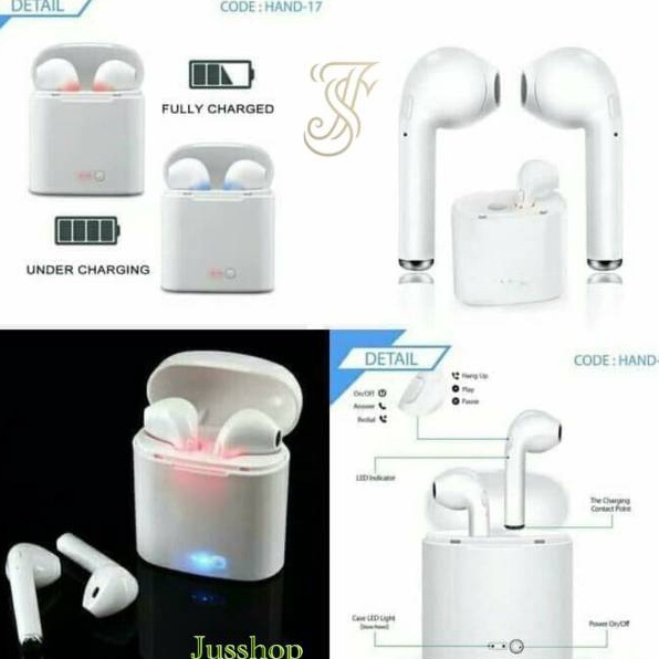 Uc Headset Bluetooth Earphone I7S  TWS 4 wireless Twins With Charging Murah f Murah