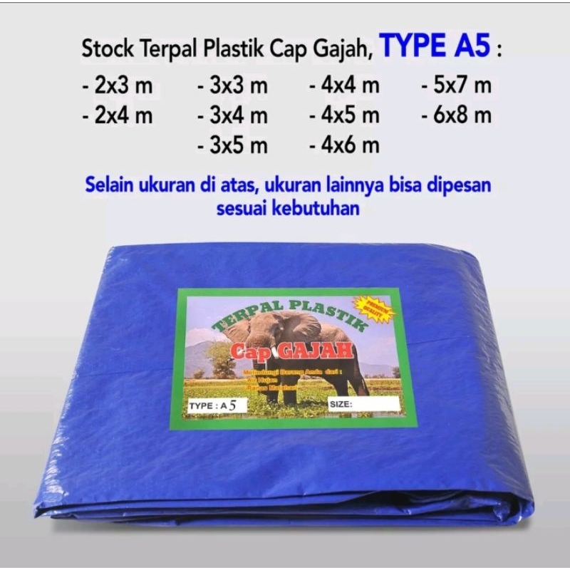 Terpal cap Gajah A5 ukuran 4x6 meter original GROSIR