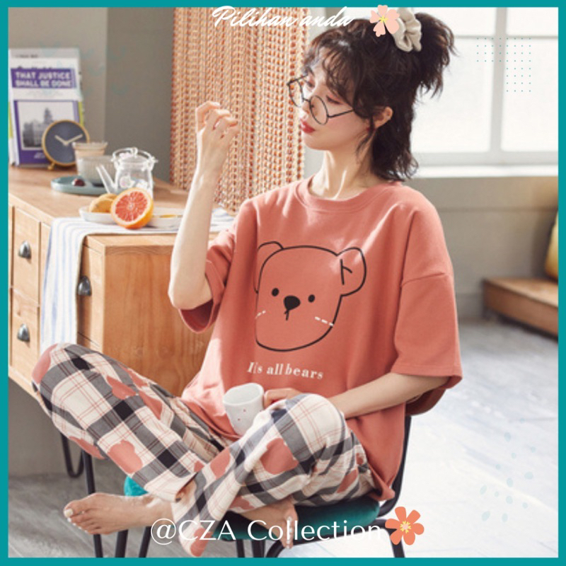 Piyama korea piyama kekinian piyama celana piyama set piyama wanita piyama lucu baju tidur lucu baju