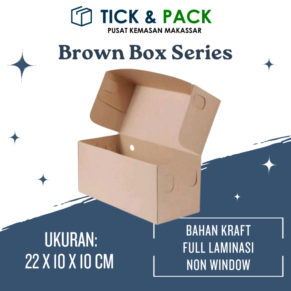 

[ Isi 10 ] Dus Kraft Box 22 x 10 x 10 Laminasi Kemasan Kue Dus Kue Packaging Kardus