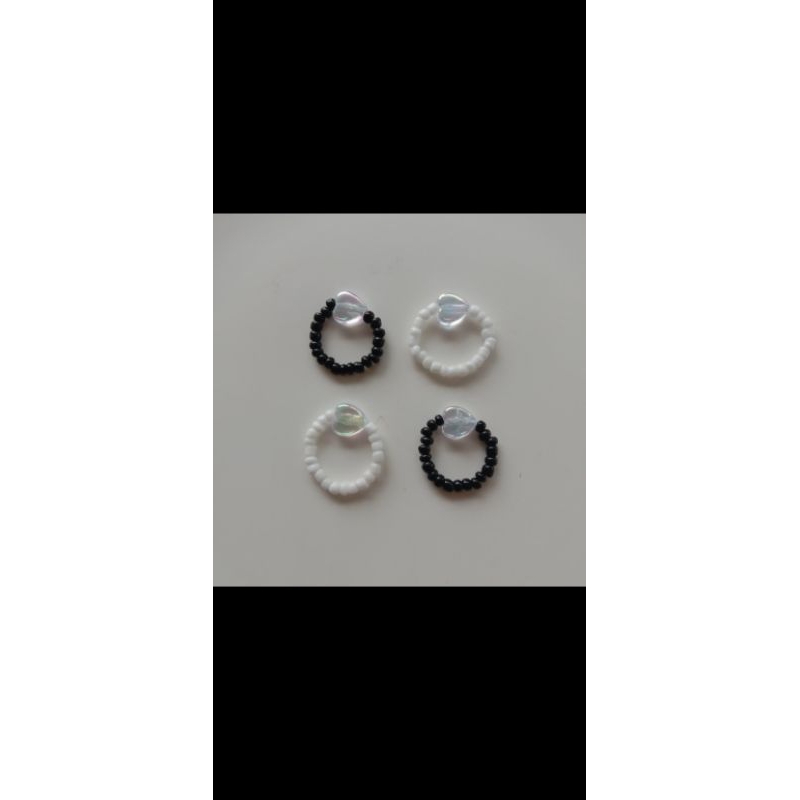 CINCIN MANIK HITAM PUTIH TOPING LOVE