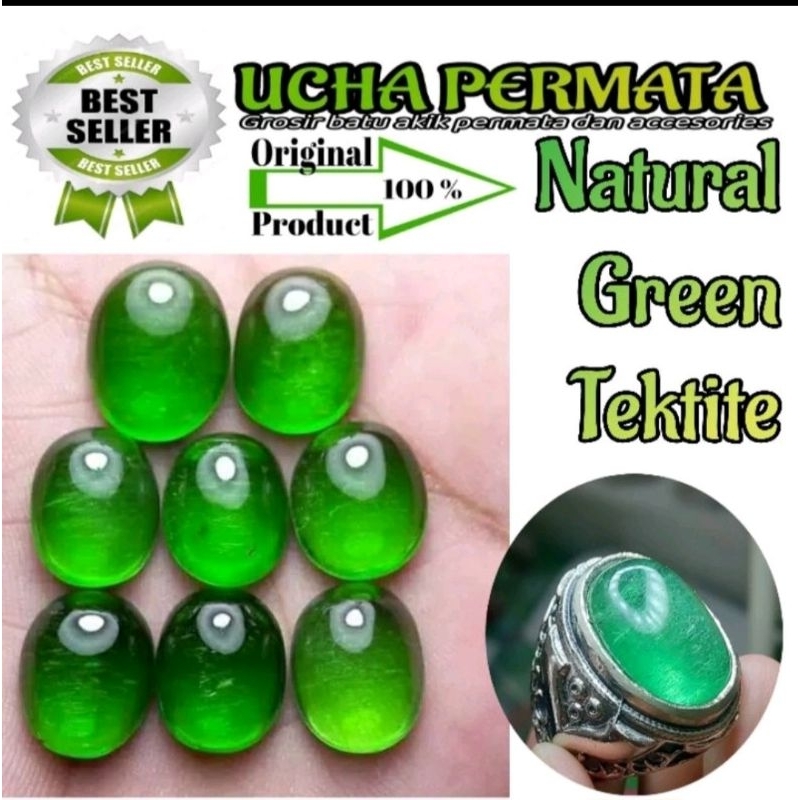 cincin batu akik zamrud kalimantan zamkal green tektite asli natural