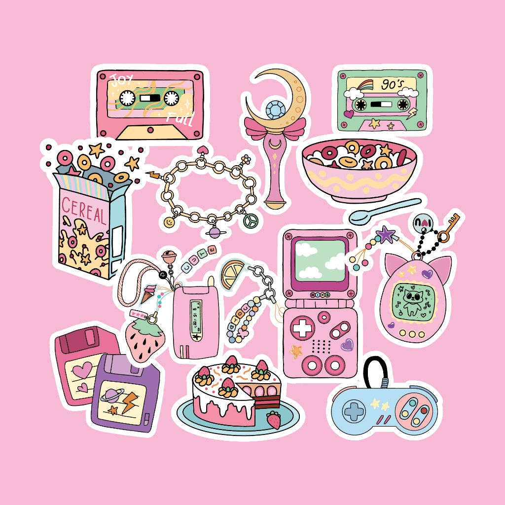 

READY STOCK Stiker Diecut Shoujou Retro by Moara Merch
