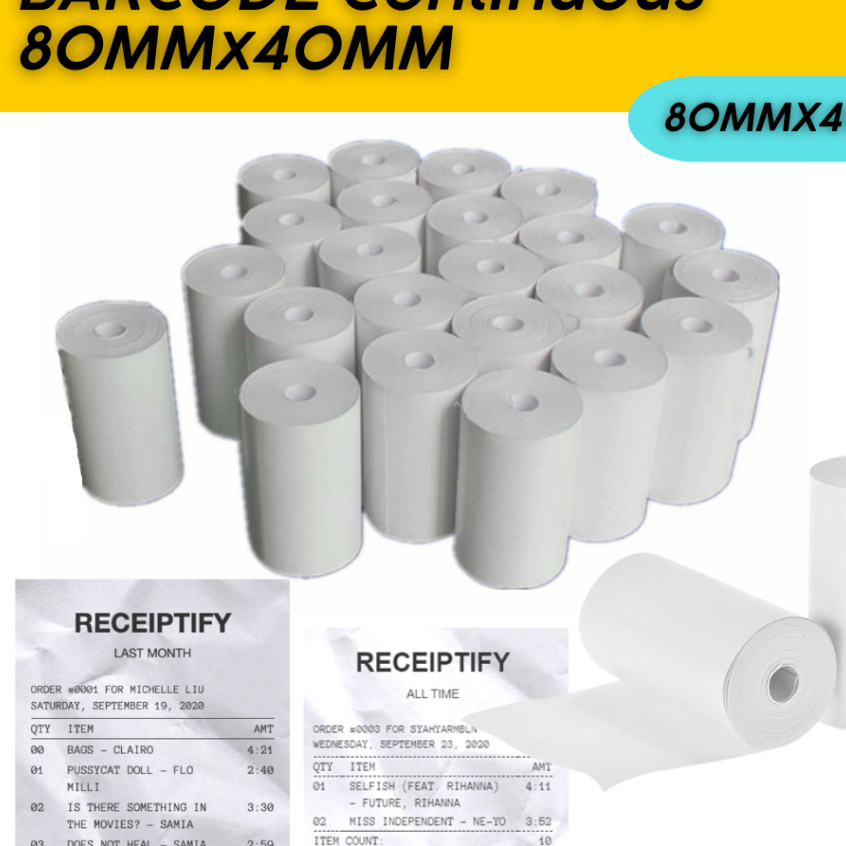 

Kertas Thermal 80x40mm [Alumunium Foil]