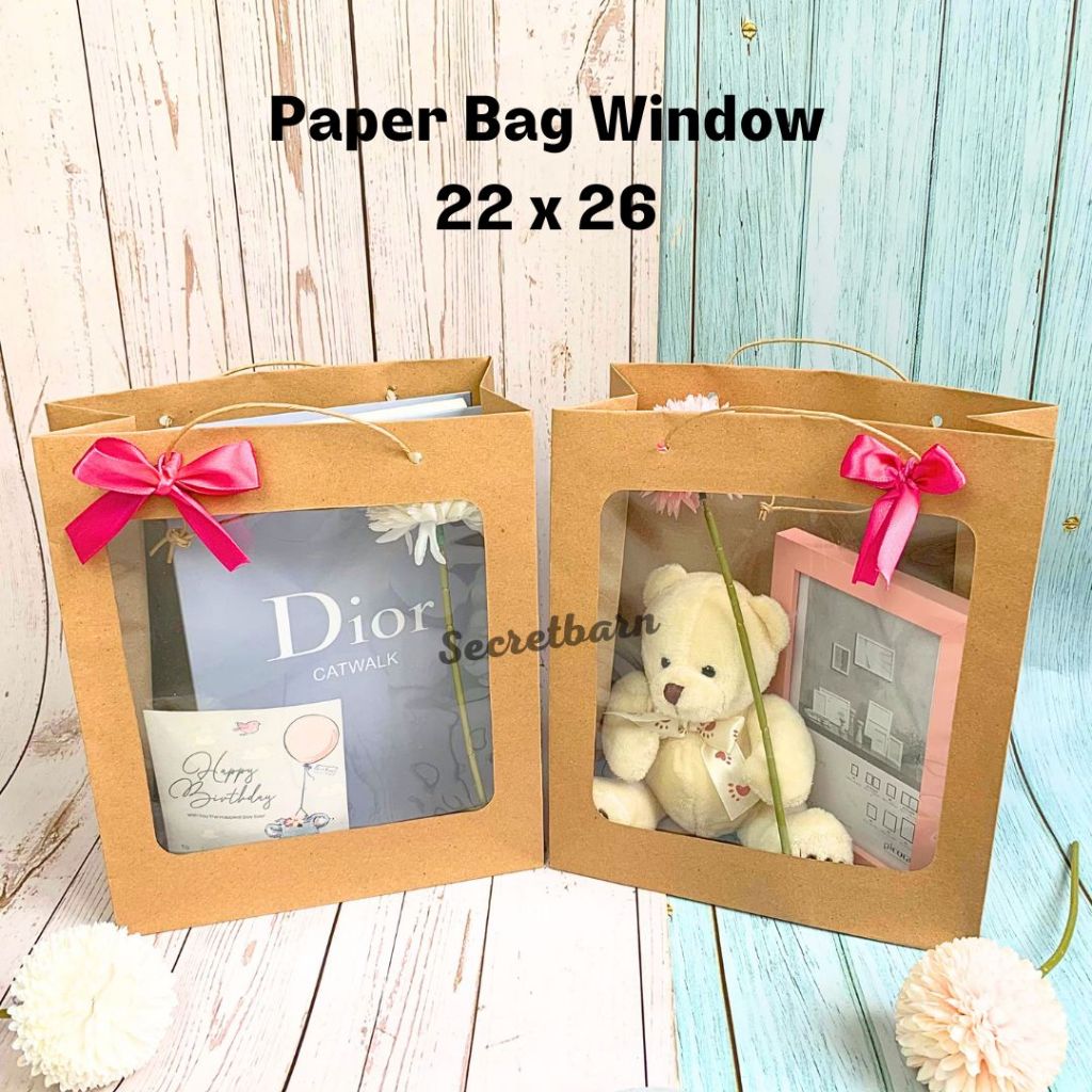 

Paperbag Window TULIP 22 x 26 | Tas hampers ultah Tas Ulang Tahun | Goodie Bag Souvenir