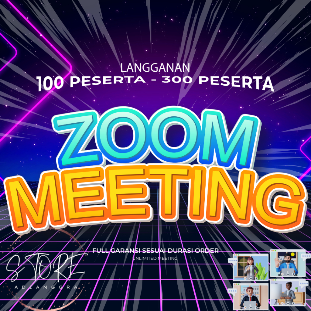 Bikin Acara Unlimited Meeting Zoom Premium Bulanan Harian 100 Peserta 300 Peserta