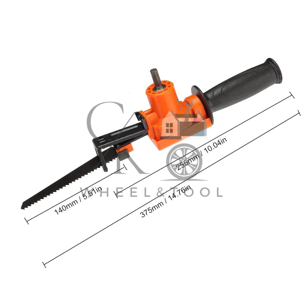 ADAPTER GERGAJI KE BOR PORTABLE RECIPROCATING SAW CUTTING ORANGE