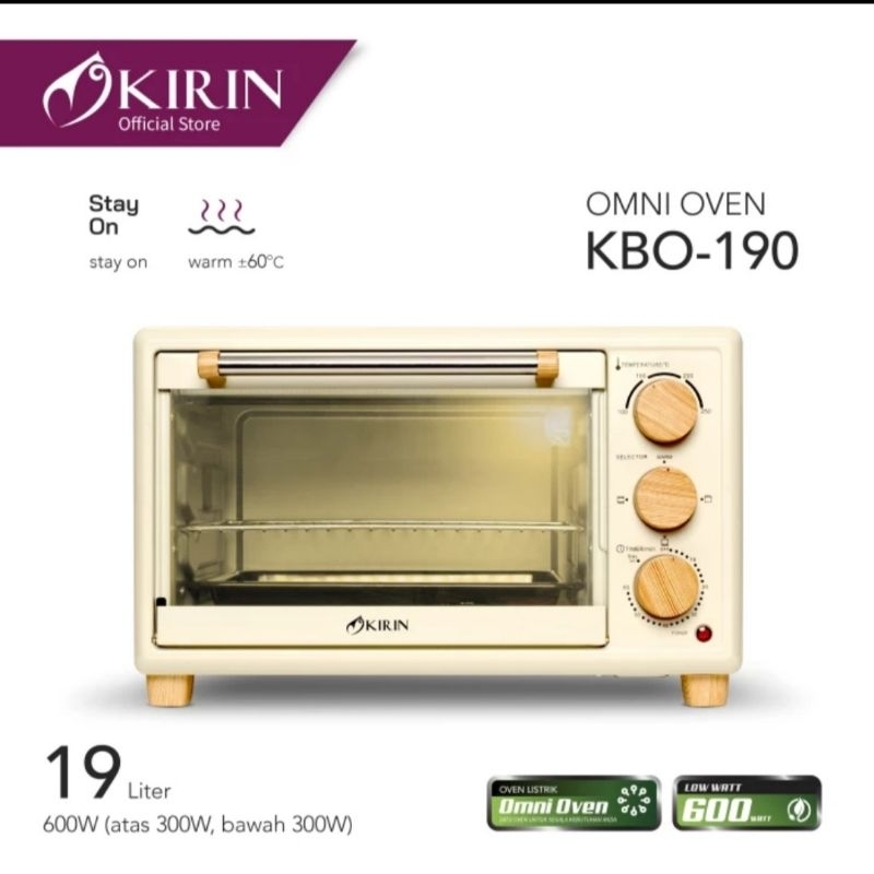 KIRIN OMNI OVEN LISTRIK KBO-190/ OVEN LISTRIK LOW WATT/ PEMANGGANG