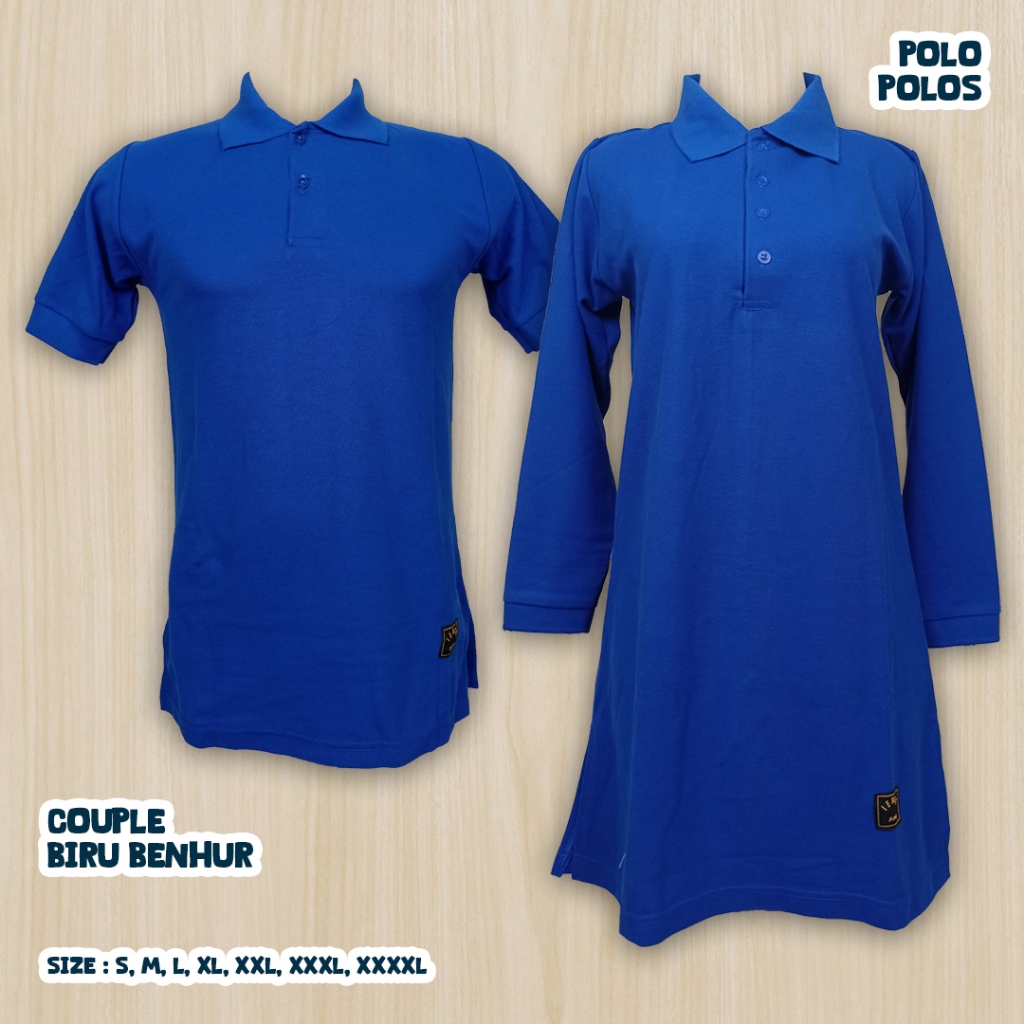 S-XXXL Kaos Polos Polo Couple Cowok Tunik Muslimah/Seragam Kerja/Olahraga/Reuni Benhur