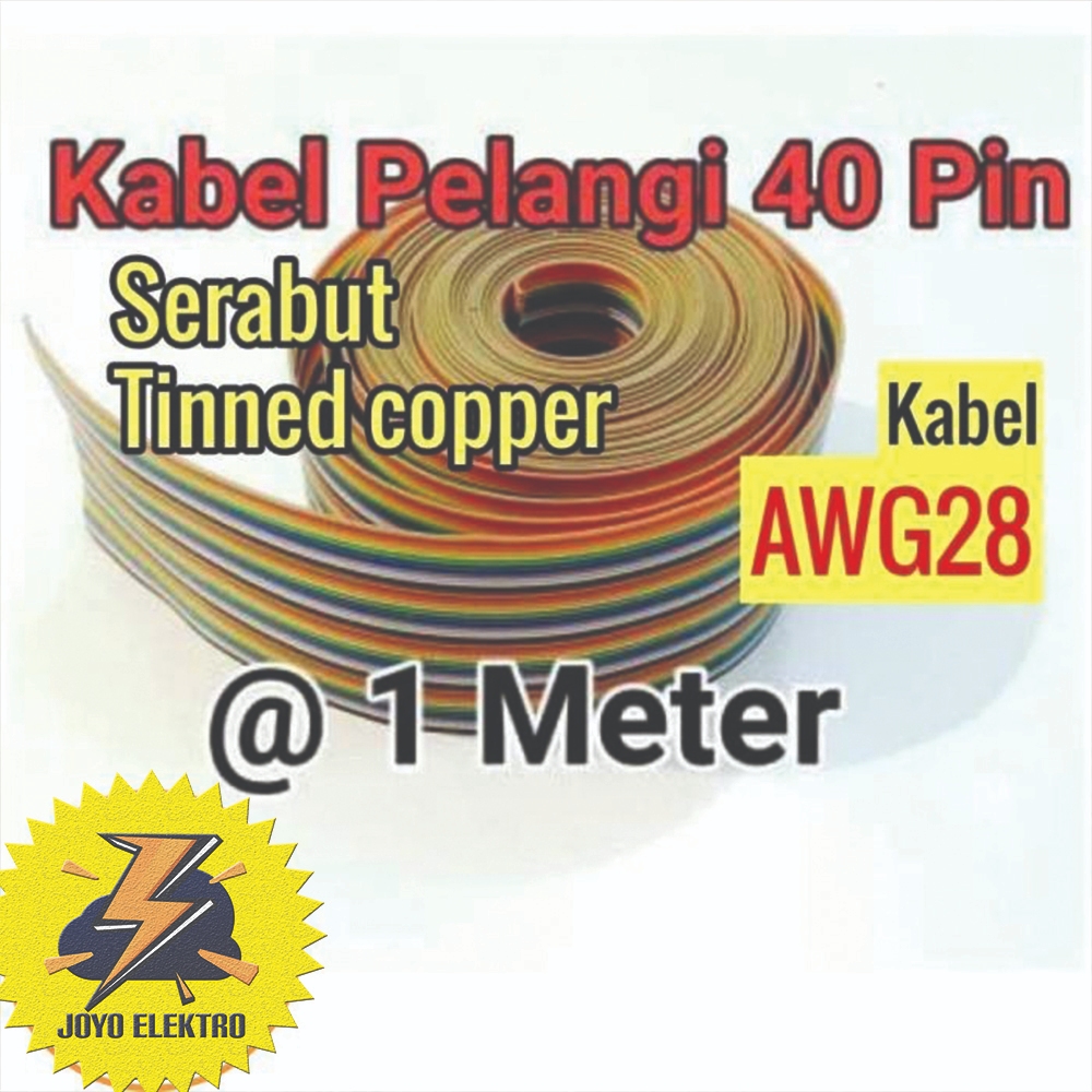 Kabel pita pelangi Rainbow 40 pin flat cable awg 28 pelangi kabel pelangi