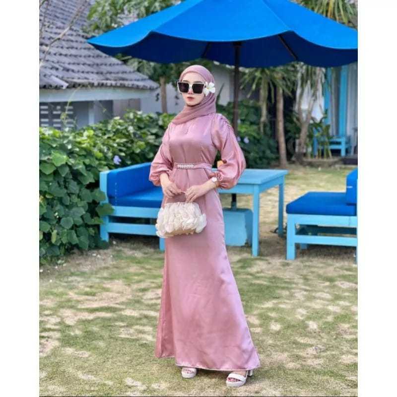 DRESS PREMIUM DRESS RANJANI SATIN SILK GAMIS POLOSAN TERBARU GAMIS WANITA
