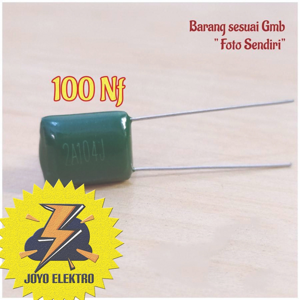 Kapasitor milar 100 nf 104 Capasitor mylar 0.1 uf Capacitor