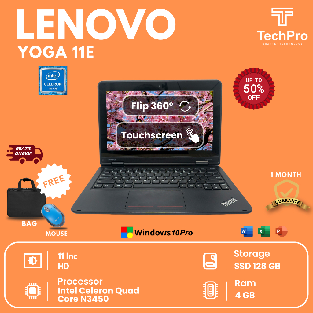 Laptop Lenovo Thinkpad Yoga 11E (RAM 4/8GB DDR3  128-256GB SSD) Layar 11,6 MEWAH SECOND BERGARANSI