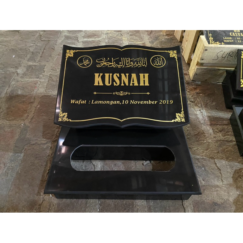 BATU NISAN MAKAM + TEMPAT BUNGA size 30x40