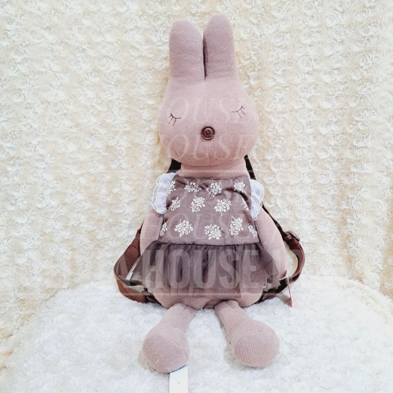 Ransel Bunny Metoo Dress Coklat Tas Boneka Kelinci Metoo Girl Coklat