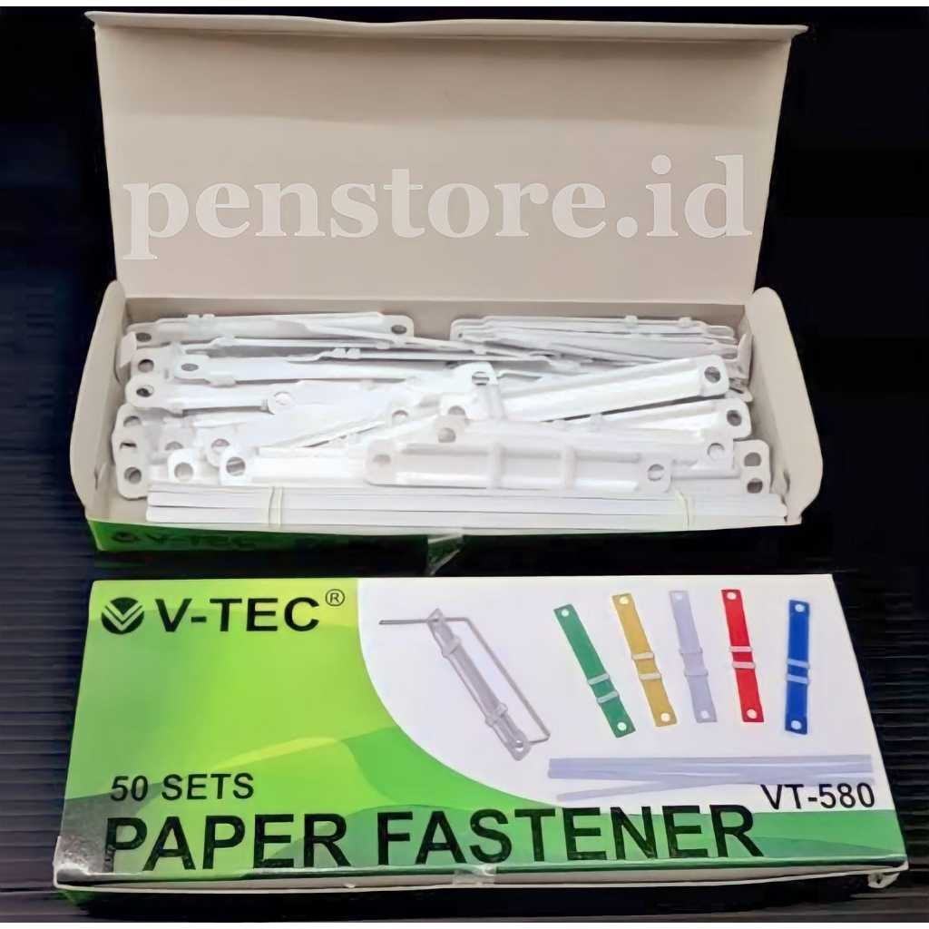 

(Pack = 50 pcs) Acco Paper Fastener V-TEC VT-580 putih / warna - pengikat kertas snell