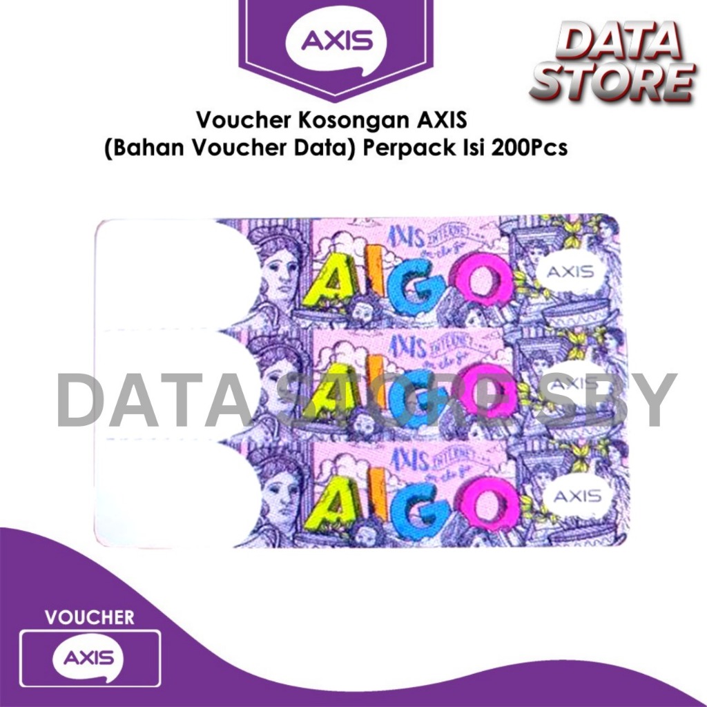 Voucher Kosongan AXIS/ XL (Bahan Voucher Data) Perpack Isi 300Pcs