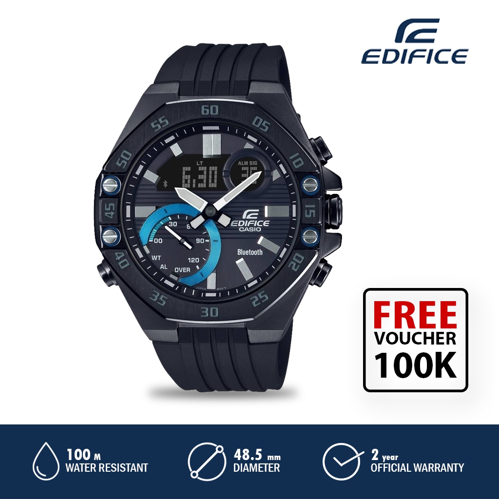 Casio Edifice Jam Tangan Pria Analog Digital - ECB-10PB-1ADF