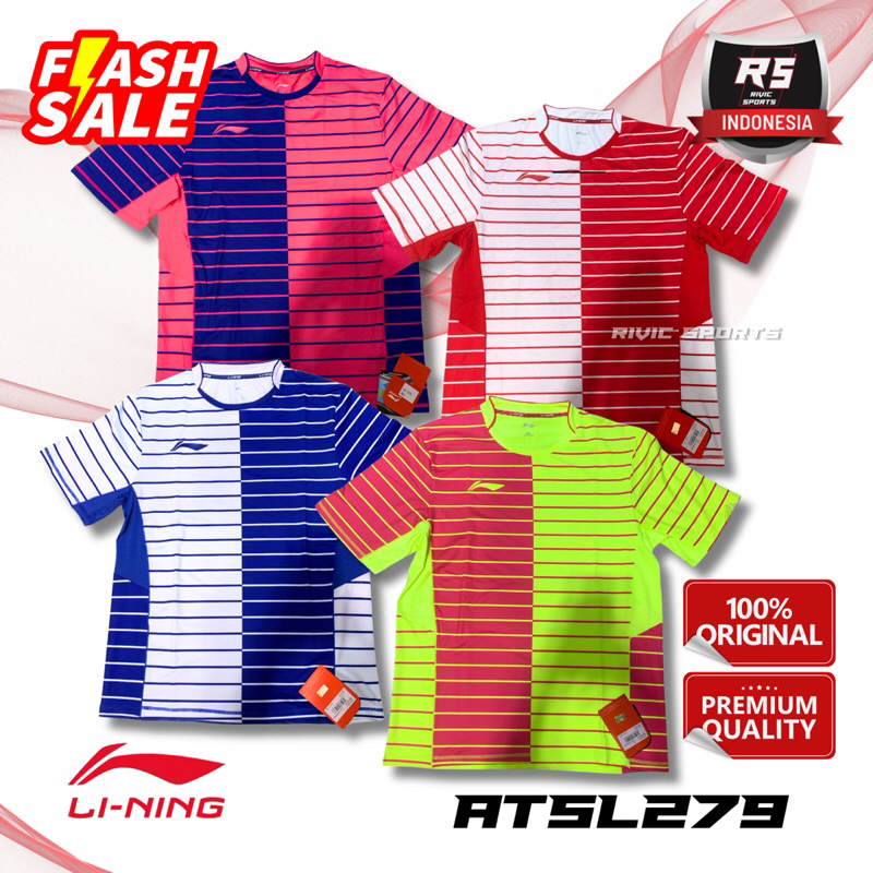 Baju Kaos / Jersey LINING ATSL 279 ATSL279 ORIGINAL BADMINTON TURBO DRY AIR DRY TECHNOLOGY MADE IN C