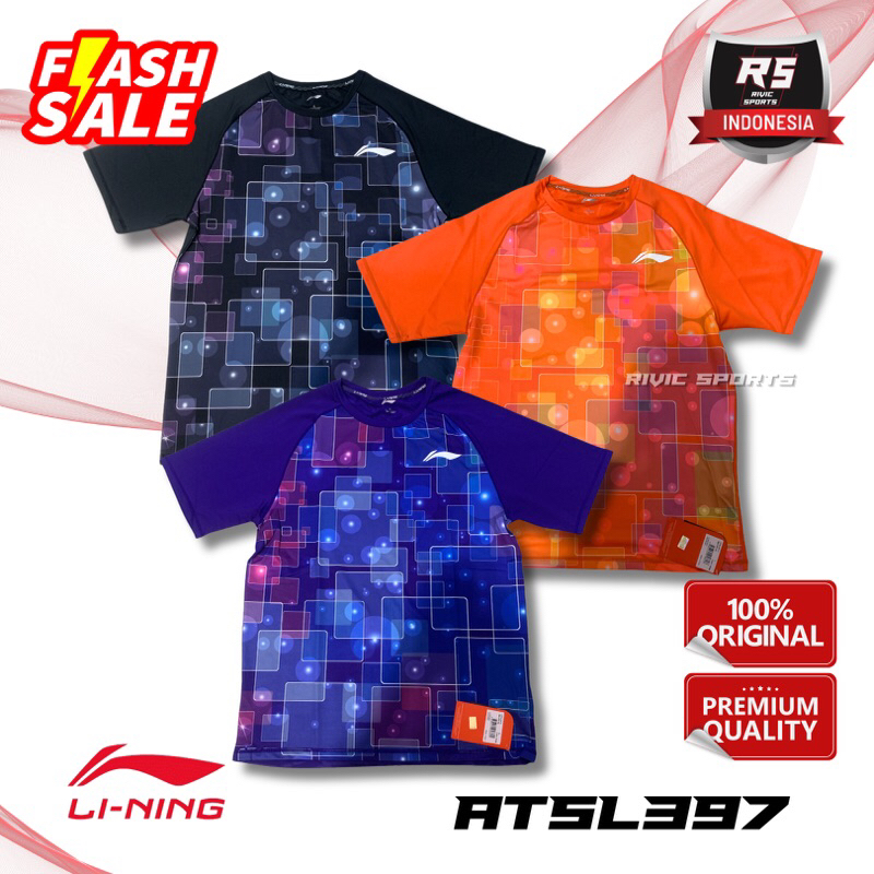 Baju Kaos / Jersey LINING ATSL 397 ATSL397 ORIGINAL BADMINTON TURBO DRY AIR DRY TECHNOLOGY MADE IN C
