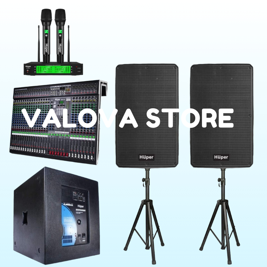 Paket 13 soundsystem Huper QA15A + Sub SRP118SE + Huper QX 24